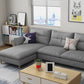 Scandinavian Sectional Sofa Fabric Storage Stationary Sectional Clearhalo 'furn' 'furn_sectionals' 'Furniture' 'Living Room Furniture' 'Sectionals' 6478984