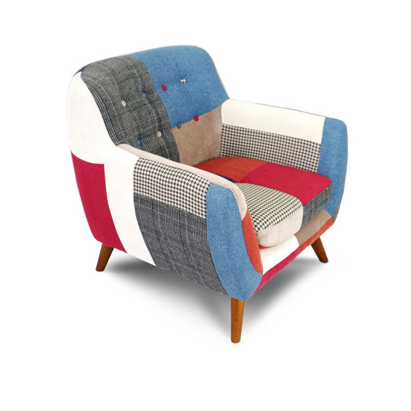 Flared Arm Sofa Cotton Stain Resistant Settee for Living Room