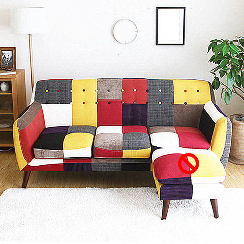 Flared Arm Sofa Cotton Stain Resistant Settee for Living Room