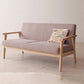 Solid Wood Solid Color Sofa Stationary Sewn Pillow Back Settee for Living Room