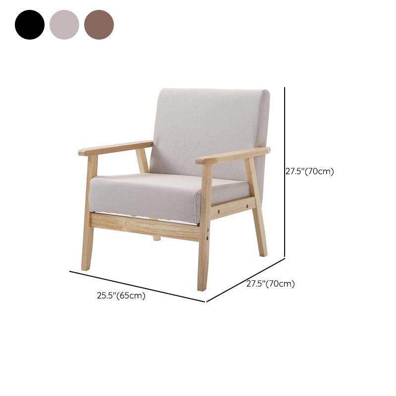 Solid Wood Solid Color Sofa Stationary Sewn Pillow Back Settee for Living Room