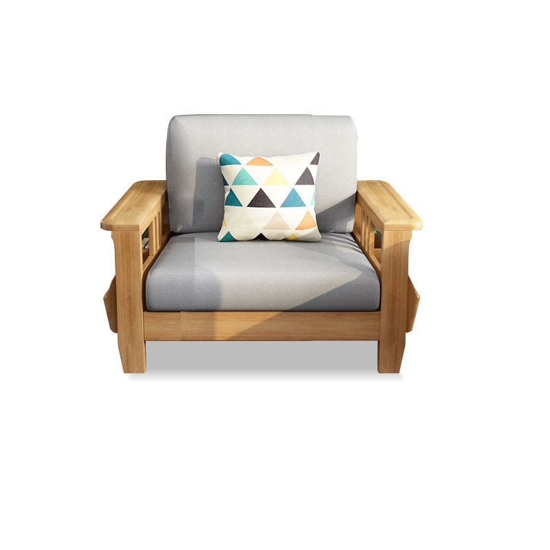 Stationary Cotton Sofa Standard Sewn Pillow Back Sofa for Living Room