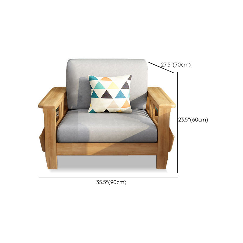 Stationary Cotton Sofa Standard Sewn Pillow Back Sofa for Living Room