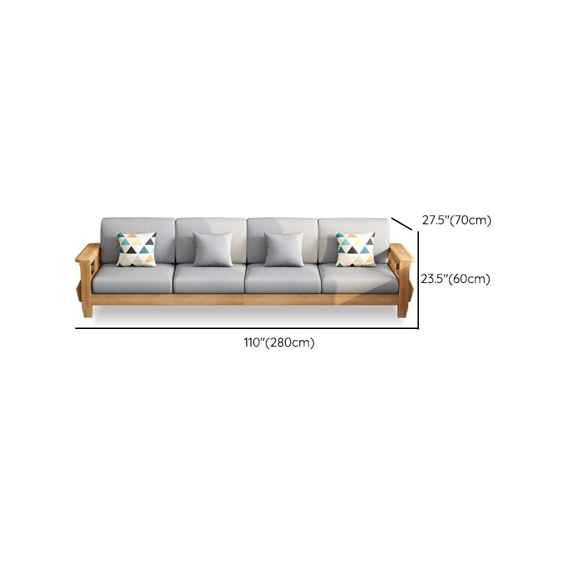 Stationary Cotton Sofa Standard Sewn Pillow Back Sofa for Living Room