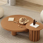 Mesa de centro de 4 patas, mesa de cóctel de madera con tapa redonda para sala de estar