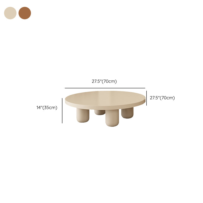 Mesa de centro de 4 patas, mesa de cóctel de madera con tapa redonda para sala de estar