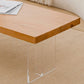 Rectangle Solid Wood Coffee Table with Acrylic Base Scandinavian Cocktail Table Clearhalo 'Coffee & Accent Tables' 'Coffee Tables' 'coffee_tables' 'furn' 'furn_coffee_tables' 'Furniture' 'Living Room Furniture' 6479112