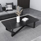 X-Base Coffee Cocktail Table Rectangle Coffee Table with Marble Top Black Gold Clearhalo 'Coffee & Accent Tables' 'Coffee Tables' 'coffee_tables' 'furn' 'furn_coffee_tables' 'Furniture' 'Living Room Furniture' 6479122
