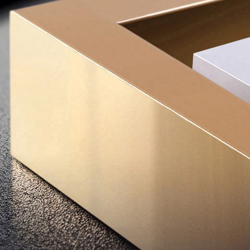 X-Base Coffee Cocktail Table Rectangle Coffee Table with Marble Top Clearhalo 'Coffee & Accent Tables' 'Coffee Tables' 'coffee_tables' 'furn' 'furn_coffee_tables' 'Furniture' 'Living Room Furniture' 6479125