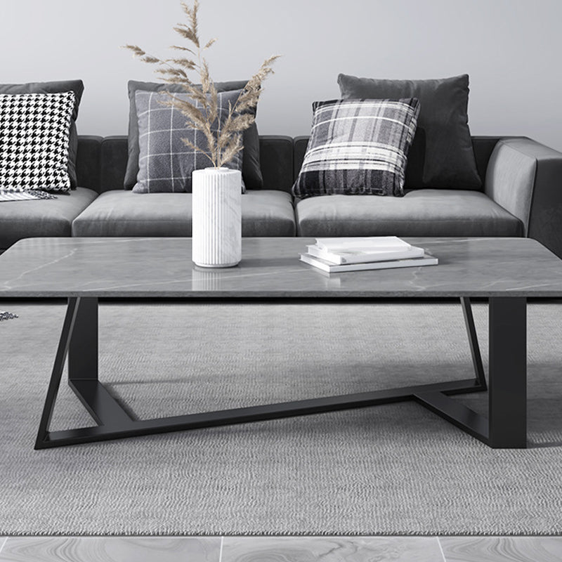 X-Base Coffee Cocktail Table Rectangle Coffee Table with Marble Top Clearhalo 'Coffee & Accent Tables' 'Coffee Tables' 'coffee_tables' 'furn' 'furn_coffee_tables' 'Furniture' 'Living Room Furniture' 6479128