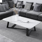 X-Base Coffee Cocktail Table Rectangle Coffee Table with Marble Top Clearhalo 'Coffee & Accent Tables' 'Coffee Tables' 'coffee_tables' 'furn' 'furn_coffee_tables' 'Furniture' 'Living Room Furniture' 6479131