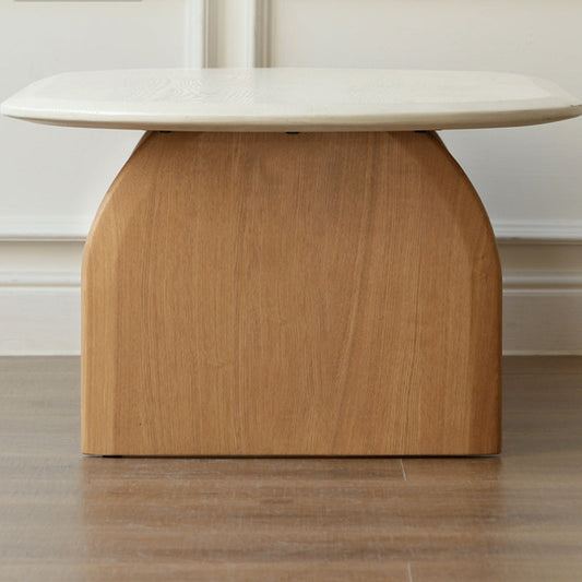 Scandinavian Pine Wood Coffee Table with Sled Base Oval Coffee Table Clearhalo 'Coffee & Accent Tables' 'Coffee Tables' 'coffee_tables' 'furn' 'furn_coffee_tables' 'Furniture' 'Living Room Furniture' 6479144