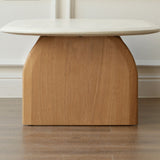 Scandinavian Pine Wood Coffee Table with Sled Base Oval Coffee Table Clearhalo 'Coffee & Accent Tables' 'Coffee Tables' 'coffee_tables' 'furn' 'furn_coffee_tables' 'Furniture' 'Living Room Furniture' 6479144