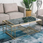 Mesa de centro rectangular Glam con 3 estantes y mesa de cóctel con tapa de mármol