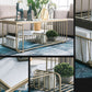 Mesa de centro rectangular Glam con 3 estantes y mesa de cóctel con tapa de mármol