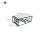 Mesa de centro rectangular Glam con 3 estantes y mesa de cóctel con tapa de mármol