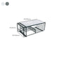 Mesa de centro rectangular Glam con 3 estantes y mesa de cóctel con tapa de mármol
