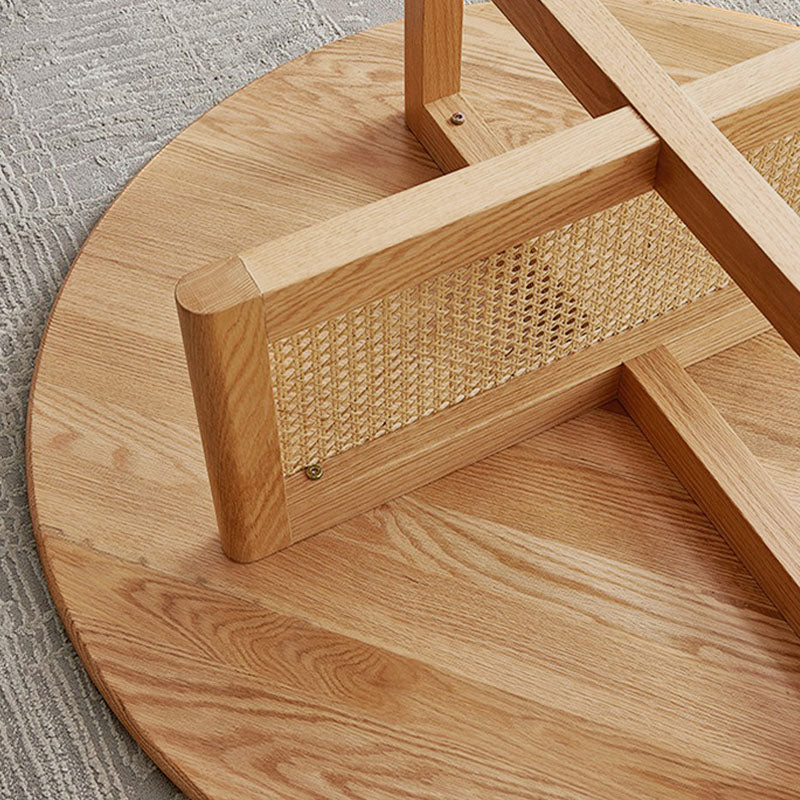 Round Solid Wood Coffee Table Cross Legs Coffee Cocktail Table Clearhalo 'Coffee & Accent Tables' 'Coffee Tables' 'coffee_tables' 'furn' 'furn_coffee_tables' 'Furniture' 'Living Room Furniture' 6479223