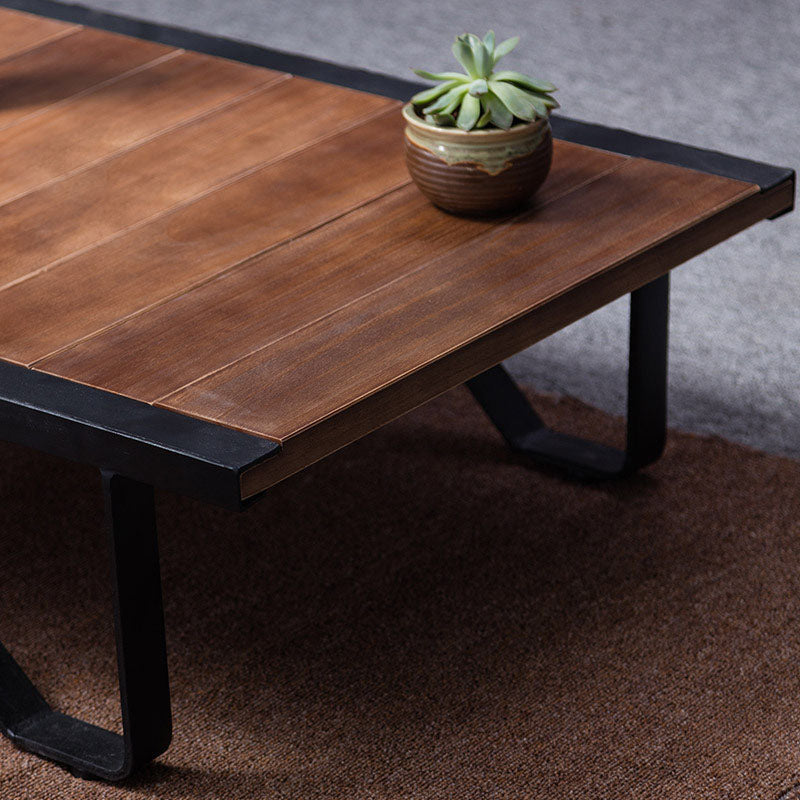 Rectangle Solid Wood Coffee Table Modern 4 Legs Coffee Cocktail Table