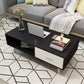 16.53" Tall Rectangle Coffee Table Wooden 4 Legs Cocktail Table with Storage Black-White Clearhalo 'Coffee & Accent Tables' 'Coffee Tables' 'coffee_tables' 'furn' 'furn_coffee_tables' 'Furniture' 'Living Room Furniture' 6479261