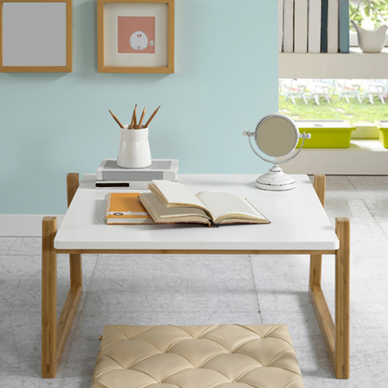 Mesa de centro rectangular contemporánea con tapa, mesa de cóctel con trineo de madera