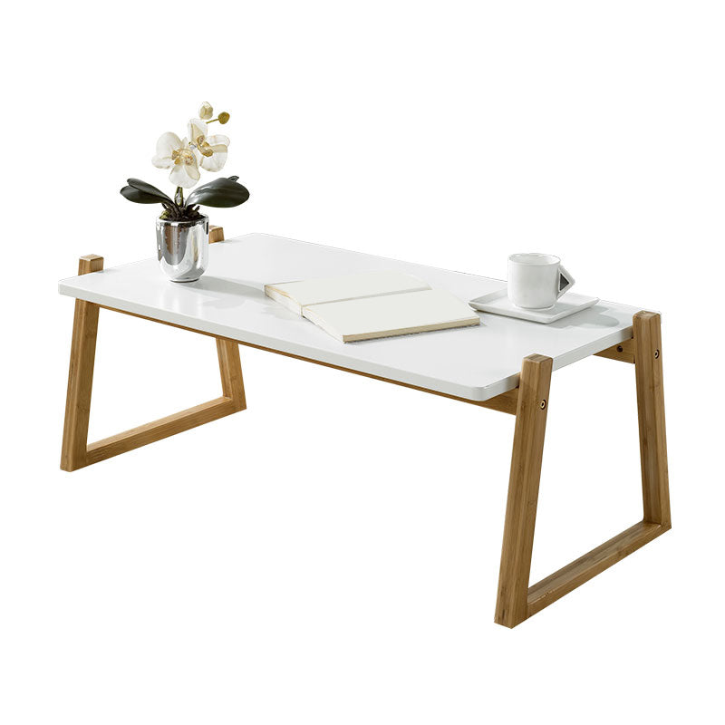 Mesa de centro rectangular contemporánea con tapa, mesa de cóctel con trineo de madera