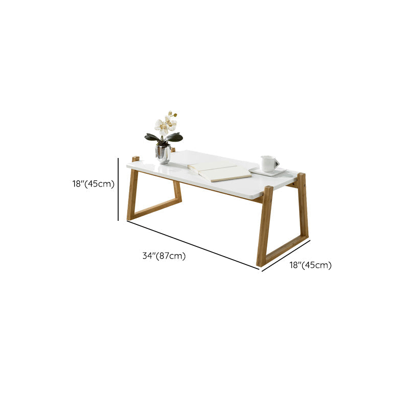 Mesa de centro rectangular contemporánea con tapa, mesa de cóctel con trineo de madera