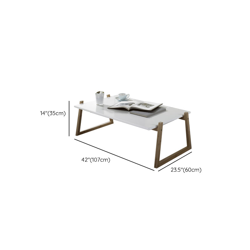 Mesa de centro rectangular contemporánea con tapa, mesa de cóctel con trineo de madera