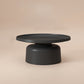Runder Mid-Century Modern Couchtisch aus Metall mit Sockel und Tablettplatte