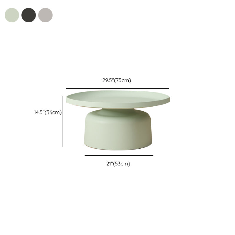 Runder Mid-Century Modern Couchtisch aus Metall mit Sockel und Tablettplatte