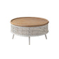 French Country Round Coffee Table with Natural Pine Wood Top 31.5"L x 31.5"W x 16"H Clearhalo 'Coffee & Accent Tables' 'Coffee Tables' 'coffee_tables' 'furn' 'furn_coffee_tables' 'Furniture' 'Living Room Furniture' 6479308