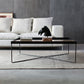 Black Rectangle / Square Tray Top Coffee Table Iron Cross Legs Cocktail Table
