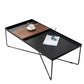 Black Rectangle / Square Tray Top Coffee Table Iron Cross Legs Cocktail Table