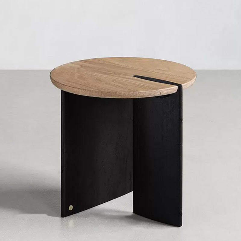 Round Brown Wooden Coffee Table Nordic 1 Single Cocktail Table