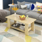 16.53" Tall Rectangle Top Coffee Table Wooden 4 Legs Cocktail Table with Shelf 39.5"L x 19"W x 16.5"H Natural Clearhalo 'Coffee & Accent Tables' 'Coffee Tables' 'coffee_tables' 'furn' 'furn_coffee_tables' 'Furniture' 'Living Room Furniture' 6479354