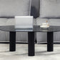 Contemporary Oval Glass Top Coffee Table with 3 Wooden Legs Cocktail Table Grey Clearhalo 'Coffee & Accent Tables' 'Coffee Tables' 'coffee_tables' 'furn' 'furn_coffee_tables' 'Furniture' 'Living Room Furniture' 6479422