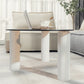 Contemporary Oval Glass Top Coffee Table with 3 Wooden Legs Cocktail Table Clearhalo 'Coffee & Accent Tables' 'Coffee Tables' 'coffee_tables' 'furn' 'furn_coffee_tables' 'Furniture' 'Living Room Furniture' 6479426