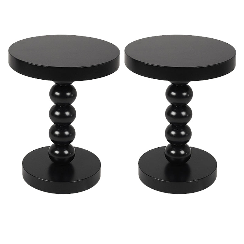 Traditional Round Wooden End Table 15.74" Wide Pedestal Side Table