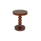 Traditional Round Wooden End Table 15.74" Wide Pedestal Side Table
