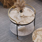 Contemporary with Shelf 3 Legs Round Double Tier Side End Table Pandora & Gold 1 Clearhalo 'Coffee & Accent Tables' 'End & Side Tables' 'end_side_tables' 'furn' 'furn_end_side_tables' 'Furniture' 'Living Room Furniture' 6479508