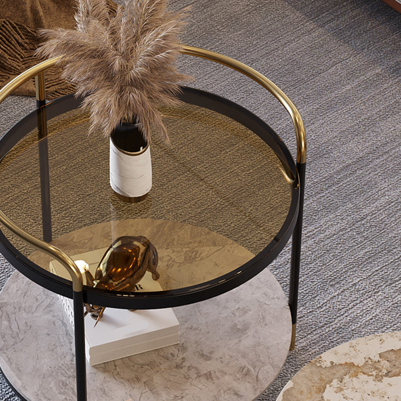 Contemporary with Shelf 3 Legs Round Double Tier Side End Table Clearhalo 'Coffee & Accent Tables' 'End & Side Tables' 'end_side_tables' 'furn' 'furn_end_side_tables' 'Furniture' 'Living Room Furniture' 6479516