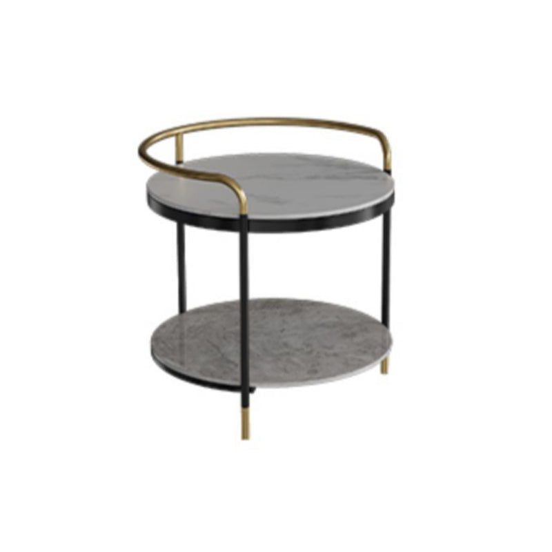 Contemporary with Shelf 3 Legs Round Double Tier Side End Table Clearhalo 'Coffee & Accent Tables' 'End & Side Tables' 'end_side_tables' 'furn' 'furn_end_side_tables' 'Furniture' 'Living Room Furniture' 6479522
