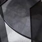 Contemporary Glass Top Abstract Round Living Room Side End Table
