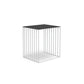 Contemporary Glass Top Frame Square Bedside Accent Side Table