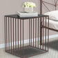 Contemporary Glass Top Frame Square Bedside Accent Side Table