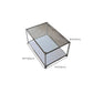 16.53"H Rectangle Glass Coffee Table Stainless Steel Frame Cocktail Table Clearhalo 'Coffee & Accent Tables' 'Coffee Tables' 'coffee_tables' 'furn' 'furn_coffee_tables' 'Furniture' 'Living Room Furniture' 6479655