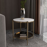 Modernistic 4 gambe rotonde a doppio livello di soggiorno tavolino