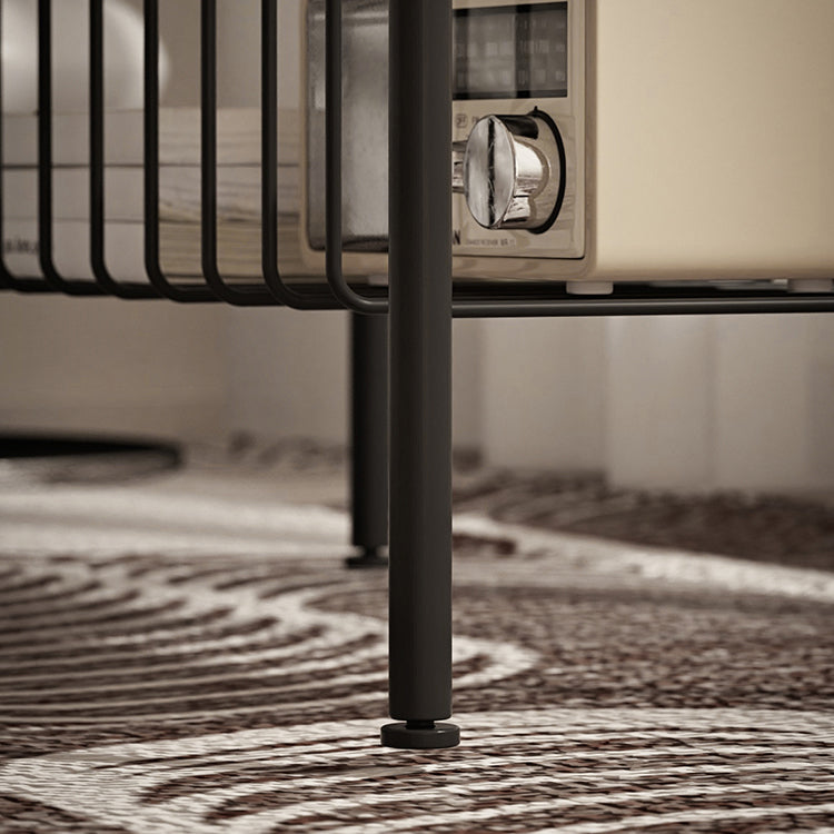 21.65" Tall Metal End Table Tray Top Accent Side Table with Storage