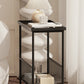 21.65" Tall Metal End Table Tray Top Accent Side Table with Storage