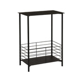 23.62" Tall Rectangular Side Accent Table Metal 4 Legs End Table